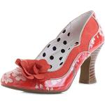 Ruby Shoo Viola Coral Mid Heel Floral Patent Shoes UK 7