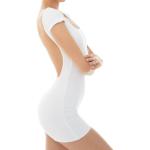 Weiße Unifarbene Sexy Kurzärmelige U-Ausschnitt Damenjumpsuits & Damenoveralls Handwäsche Größe S 