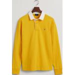 Reduzierte Gelbe Langärmelige Gant Langarm-Poloshirts mit Knopf aus Baumwolle maschinenwaschbar für Herren Größe L für den für den Frühling 
