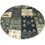 Olivgrüne Bio Runde Patchwork Teppiche 160 cm aus Baumwolle maschinenwaschbar 