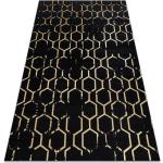 Schwarze Art Deco Rechteckige Runde Teppiche aus Textil 