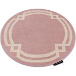 Pinke Rauten Runde Runde Teppiche 140 cm aus Textil 