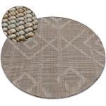 Beige Runde Runde Teppiche 80 cm aus Textil 