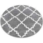 Graue Runde Runde Teppiche 120 cm aus Textil 