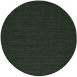 Dunkelgrüne Minimalistische Rugvista Runde Kelim Teppiche 300 cm aus Wolle 