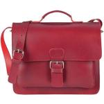 Rote Motiv Herrenlehrertaschen aus Leder mit Laptopfach Klein 