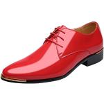Rote Business Hochzeitsschuhe & Oxford Schuhe mit Schnürsenkel aus Glattleder für Herren Größe 41 