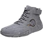 Graue Business Chunky Sneaker & Ugly Sneaker mit Schnürsenkel aus Leder atmungsaktiv für Herren Größe 43 für den für den Sommer 