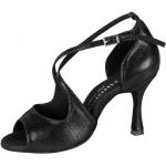 Schwarze Rummos Tanzschuhe mit Riemchen in Normalweite aus Veloursleder für Damen Größe 38,5 mit Absatzhöhe 5cm bis 7cm 