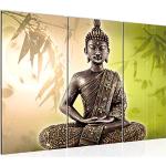 Beige Asiatische Kunstdrucke XXL mit Buddha-Motiv 80x120 3-teilig 