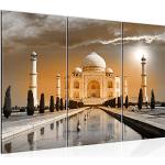 Gelbe Kunstdrucke XXL mit Taj Mahal Motiv 80x120 3-teilig 
