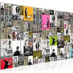Runa Art Wandbild XXL Collage Banksy Loft Wohnzimmer 200 x 80 cm Bunt 5 Teilig - Made in Germany - 302755a