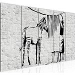 Graue Banksy Kunstdrucke XXL mit Tiermotiv 5-teilig 