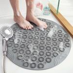 Reduzierte Graue Runde Duschmatten & Duscheinlagen aus PVC maschinenwaschbar 