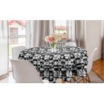 Schwarze Abakuhaus Runde Runde Tischdecken 150 cm aus Polyester 