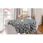 Schwarze Moderne Abakuhaus Runde Runde Tischdecken 150 cm aus Polyester 