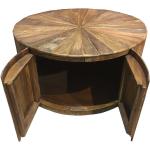 Braune Rustikale Möbel Exclusive Runde Massivholz-Couchtische 41 cm aus Massivholz Breite 50-100cm, Höhe 0-50cm, Tiefe 50-100cm 