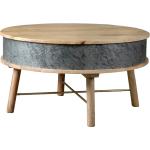 Braune Runde Runde Tische 40 cm mit Stauraum Höhe 0-50cm 