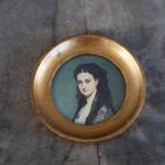 Goldene Vintage Runde Fotorahmen vergoldet aus Holz 