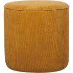 Gelbe Moderne Miliboo Runde Sitzhocker strukturiert aus Holz 