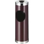 PROREGAL Runder Metall Kombiascher mit ovaler Einwurfsöffnung | 30 Liter, HxØ 72x24cm | Bordeaux - braun Metall RVB30-03
