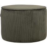 Olivgrüne Retro Möbel Exclusive Runde Poufs aus Cord Breite 50-100cm, Höhe 0-50cm, Tiefe 50-100cm 