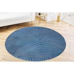Reduzierte Blaue Moderne Riess Ambiente Runde Runde Teppiche 160 cm aus Textil 