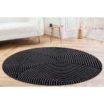 Reduzierte Schwarze Moderne Riess Ambiente Runde Runde Teppiche 160 cm aus Textil 