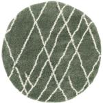 Dunkelgrüne Rugvista Runde Shaggy Teppiche 250 cm aus Polypropylen 