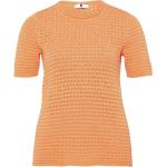Orange Halblangärmelige Anna Aura Rundhals-Ausschnitt Strickpullover aus Baumwolle maschinenwaschbar für Damen für den für den Sommer 
