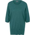 Türkise 3/4-ärmelige Include Rundhals-Ausschnitt Kaschmir-Pullover aus Wolle Handwäsche für Damen Größe XL 