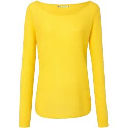 Rundhals-Pullover aus 100% Premium-Kaschmir FLUFFY EARS gelb