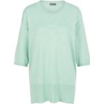 Jadegrüne 3/4-ärmelige Include Rundhals-Ausschnitt Kaschmir-Pullover aus Wolle maschinenwaschbar für Damen Größe XL 