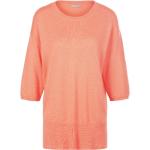 Aprikose 3/4-ärmelige Include Rundhals-Ausschnitt Kaschmir-Pullover aus Wolle maschinenwaschbar für Damen Größe XL 