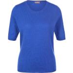 Royalblaue Halblangärmelige Include Rundhals-Ausschnitt Kaschmir-Pullover aus Wolle maschinenwaschbar für Damen Größe XL 
