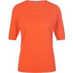 Orange Halblangärmelige Include Rundhals-Ausschnitt Kaschmir-Pullover aus Wolle maschinenwaschbar für Damen Größe XL 