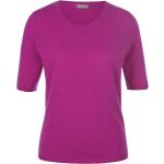 Pinke Halblangärmelige Include Rundhals-Ausschnitt Kaschmir-Pullover aus Wolle maschinenwaschbar für Damen Übergrößen 