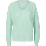 Jadegrüne Include Rundhals-Ausschnitt Kaschmir-Pullover aus Wolle maschinenwaschbar für Damen Größe L 