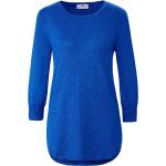 Royalblaue 3/4-ärmelige Peter Hahn Rundhals-Ausschnitt Kaschmir-Pullover maschinenwaschbar für Damen Größe XL 