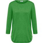 Grüne 3/4-ärmelige Peter Hahn Rundhals-Ausschnitt Kaschmir-Pullover mit Vogel-Motiv aus Wolle maschinenwaschbar für Damen 