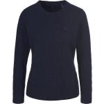 Marineblaue Gant Rundhals-Ausschnitt Zopfpullover aus Wolle Handwäsche für Damen Größe M 