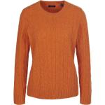 Orange Gant Rundhals-Ausschnitt Zopfpullover aus Wolle Handwäsche für Damen Größe M 
