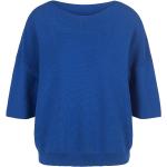 Royalblaue Halblangärmelige Peter Hahn Rundhals-Ausschnitt Kaschmir-Pullover mit Vogel-Motiv aus Wolle maschinenwaschbar für Damen Größe XL 