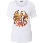 Weiße Halblangärmelige MYBC T-Shirts mit Glitzer aus Viskose maschinenwaschbar für Damen Größe L 