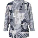 Reduzierte Graue Animal-Print 3/4-ärmelige Jerseyshirts mit Glitzer aus Jersey maschinenwaschbar für Damen Größe L 