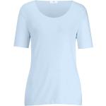 Blaue Halblangärmelige Peter Hahn T-Shirts mit Vogel-Motiv aus Jersey maschinenwaschbar für Damen Größe M 
