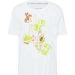 Weiße Halblangärmelige Marc Cain T-Shirts mit Pailletten aus Baumwolle maschinenwaschbar für Damen Größe XS für den für den Sommer 