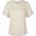 Reduzierte Offwhitefarbene Gestreifte Peter Hahn T-Shirts mit Vogel-Motiv maschinenwaschbar für Damen Größe L für den für den Sommer 