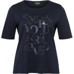 Marineblaue Halblangärmelige Via Appia Due T-Shirts aus Jersey maschinenwaschbar für Damen Große Größen 