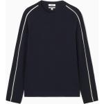 Marineblaue Gestreifte COS Rundhals-Ausschnitt Rundhals-Pullover aus Baumwolle für Herren Größe S 
